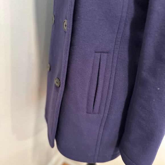 LL Bean Womens Sz:S Navy Blue Fleece Polartec Peacoat Double Breasted Jacket. - Picture 10 of 10